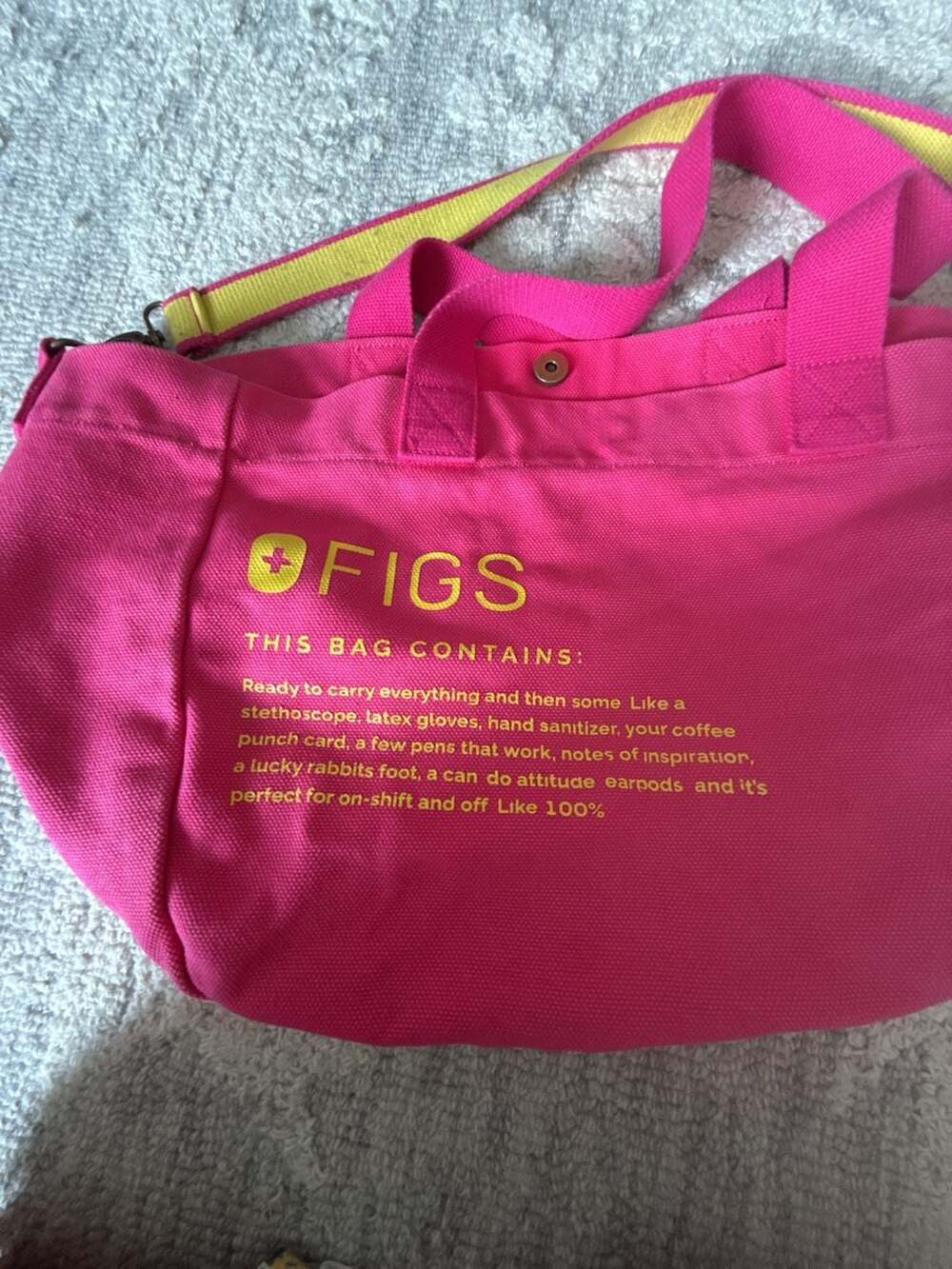 FIGS A Very Large Needle Canvas Tote Bag - Picture 2 of 7